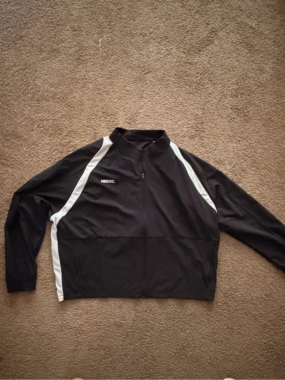 Nike Black Half-Zip Sweater with White Panels